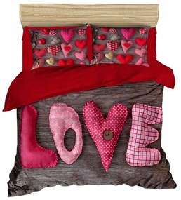 Lenjerie de pat roșu din satin pentru pat dublu-extinsă 200x220 cm – Mijolnir