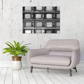 Tablou pe sticlă - Retro TV (70x50 cm)