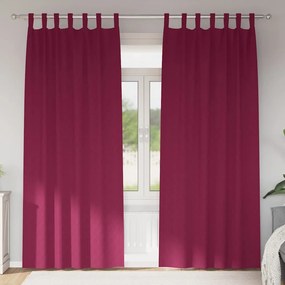 vidaXL Perdele cu perdele 2 pcs Roșu Vin 245 x 140 cm Poliester