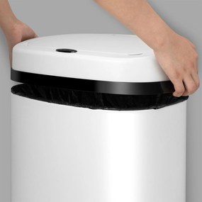 Coș de gunoi pătrat cu senzor - 70 L - alb