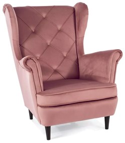 Fotoliu roz vintage pentru TV LADY VELVET
