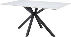 Masa dining cu blat ceramic GALAXIE alb 160x90cm