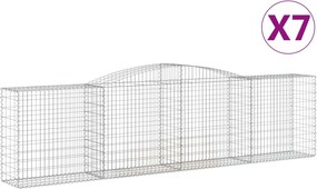 vidaXL Coșuri gabion arcuite 7 buc, 400x50x100/120 cm fier galvanizat
