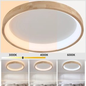 Brilagi-LED Plafonieră LED FALCON WOOD, 60W, 230V, 3000/4000/6000K, 80 cm, lemn