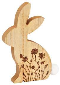 Iepure din lemn de Paste FLORAL BUNNY 18 cm