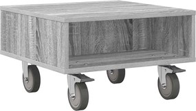 vidaXL Masă laterală cu roți Gri Sonoma 50,5 x 50 x 30 cm
