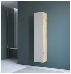 Dulap suspendat pentru baie Pulcro, crem / stejar artisan