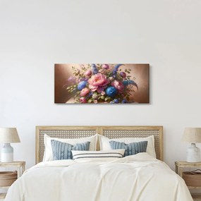Tablou - Masă plină de flori (120x50 cm)