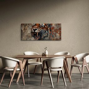Tablou - Tigru din Cărămizi (120x50 cm)