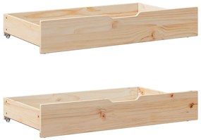 vidaXL Sertare de pat cu roți, 2 buc., 90x55x17 cm, lemn masiv de pin