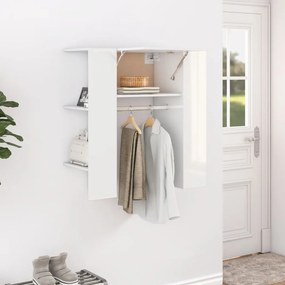 808771 vidaXL Dulap de hol, alb extralucios, 97,5x37x99 cm, lemn prelucrat