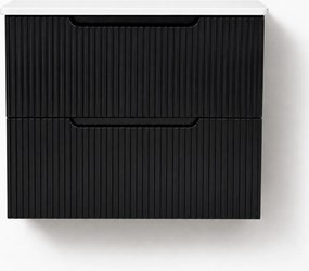 Corp Mobilier Baie Suspendat 60 cm Riflat – Nero (Negru)