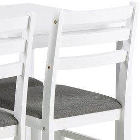 Set de masă de sufragerie și 4 scaune EMILY alb