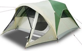 vidaXL Cort de familie tunel, 6 persoane, verde, impermeabil
