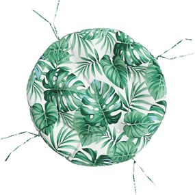 vidaXL Pernă rotundă, model frunze, Ø 60 x 11 cm, țesătură Oxford