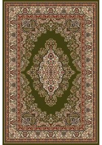 Covor verde floral cu medalion 1524 Selectează mărime: 060 X 110