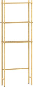 HOMCOM Unitate de Depozitare Deasupra Toaletei din Bambus cu 3 Rafturi, 63,5x25,5x181 cm, Lemn Natural | Aosom Romania