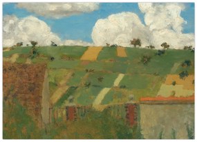 Tablou pe sticlă - Edouard Vuillard, Landscape of the Ile de France, reproducere (70x50 cm)