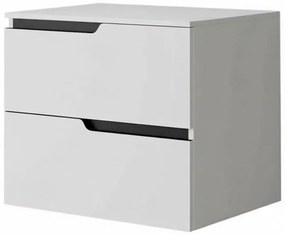 Mobilier cu blat pentru lavoar 60 cm, sertare soft-close, alb mat, Fluminia Bari Alb