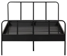 Pat negru din metal cu somieră 120x200 cm Mees – WOOOD