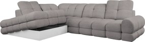 Set canapea extensibilă cu funcţie de extensie electrică, bej-gri Taupe, pe stânga, TOLLO L ROH