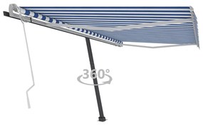 Copertina autonoma retractabila manual albastru alb 450x350 cm Albastru si alb, 450 x 350 cm