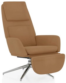 3097786 vidaXL Scaun de relaxare cu taburet, gri taupe, microfibră