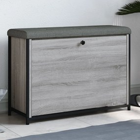 vidaXL Bancă de pantofi cu sertar rabatabil, gri sonoma, 82x32x56 cm