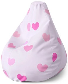 Sac de șezut Pear inimă roz - pentru copii, roz