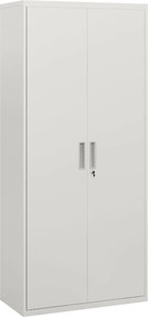 HOMCOM Dulap de Depozitare pentru Birou cu 5 Niveluri, Dulap Metalic cu 2 Uși și 4 Rafturi Reglabile, 80x40x180 cm, Alb