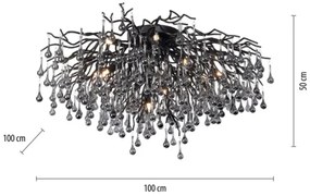 Paul Neuhaus 8092-18 - Lustra aplicată ICICLE, 14 x G9/40W/230V, Ø 100 cm, negru