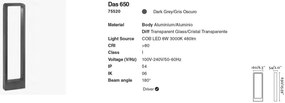 Stalp LED de exterior modern DAS