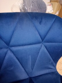 OFERTA Scaun de masa MANGO VELVET cu picioare negre, albastru II. calitate