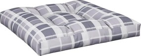 vidaXL Pernă de paleți, gri carouri, 70x70x12 cm, material textil