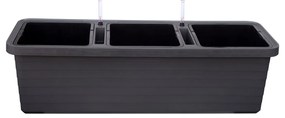Jardinieră cu auto-irigare Plastia Berberis TRIO ,antracit