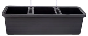 Jardinieră cu auto-irigare Plastia Berberis TRIO ,antracit