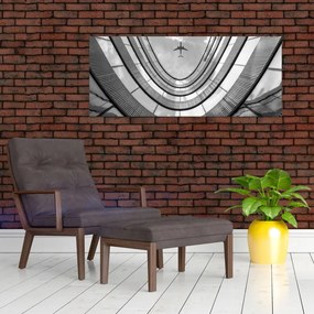 Tablou - Avionul deasupra clădirii (120x50 cm)