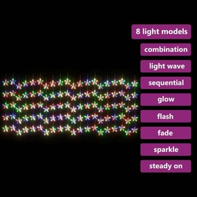 Instalatie lumini tip perdea stele 500 LED multicolor 8 functii 1, Multicolour, 500