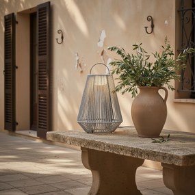 Lampă de masă boemă gri, incl. LED, cu 3 trepte de intensitate, IP54, reîncărcabilă solar - Duca