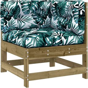 vidaXL Canapea colțar cu perne, lemn de pin tratat