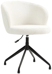 HOMCOM Fotoliu de birou ergonomic siège pivotant înălțime reglabilă capacitate 120 kg acoperire din țesătură de buclă crem | Aosom Romania