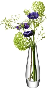 Vază din sticlă LSA Flower Single 17 cm, transparentă, Handmade