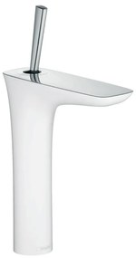 Baterie lavoar Hansgrohe PuraVida 200 alb - crom cu ventil Push-Open