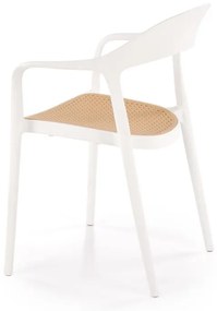 Scaun plastic K530 alb/natur