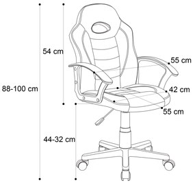 Scaun gaming US92 Euro, rosu, 55x55x88-100 cm