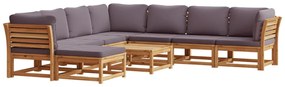 3214321 vidaXL Set mobilier grădină cu perne, 9 piese, lemn masiv acacia