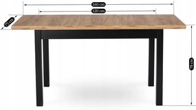 JAKS Masă extensibilă Skubi 120-160 cm stejar Craft