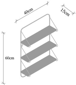 Raft în culoare naturală etajat din lemn de molid 40 cm Violaceae – Kalune Design