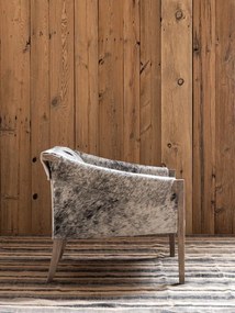 Fotoliu din lemn masiv și piele naturală cu model unic, 68×83×72 cm, „Rochebrune"