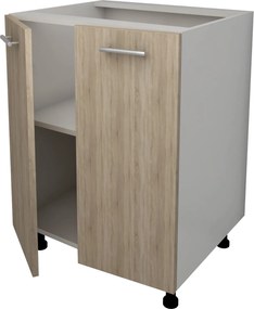 Corp Baza Lecce, 2 Usi, Stejar Sonoma/Alb, 60 x 50 x 80 cm